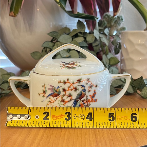 Bohemia Donatello Vintage Sugar Bowl & Relish Dish Birds Of Paradise 1921-1945 - Picture 14 of 16